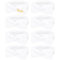 Semato Bachelorette Party Favor Set Bride and Bridesmaid Spa Headband Skincare Headbands for Women Gifts and Party Supplies (1 bride+7white)