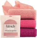 Kitsch African Net Sponge – Exfoliating Body Scrubber – Berry Pink, 3 Pcs by Kitsch