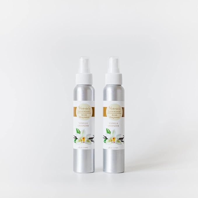 Victoria's Lavender Room Fragrance Spray - Air Freshener & Odor Eliminator - Vanilla Lavender Spray - Luxury Essential Oil Scent for Home & Bathroom - Aromatherapy Relaxation - 2 Pack, 4 fl oz