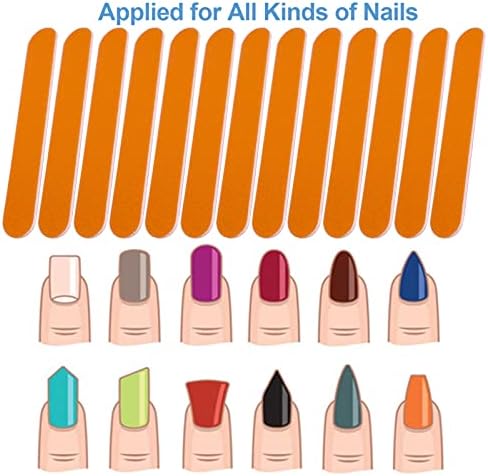 Mini Nail Files Bulk (100 Pcs), Double Sided Emery Board Nail File for Nature Nails, Manicure Tool Set Disposable Colorful Nail File for Home Salon Use Travel Size Men Women Kids Wood Board - Image 2
