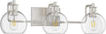 Tipace 3 Lights Vanity Light Bathroom Light Fixture Over Mirror for Bathroom Glass Shade Lights Brushed Nickel Vintage Lighting Fixture(Exclude Bulb)