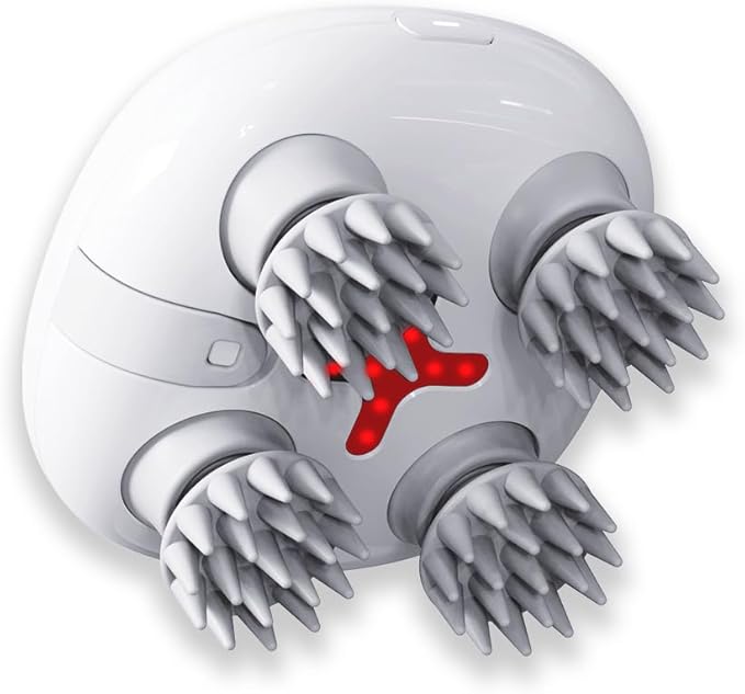 Electric Scalp Massager, Head Scratcher Mimics Four-Finger Kneading Massage, Rechargeable & Waterproof, Pets Massager