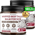 RICHGRAND Beef Tallow for Skin 2 Pack - Whipped Tallow and Honey Balm - Grass Fed Beef Tallow for Face, Daily Moisturizer & Body Butter - Natural Non Comedogenic Skincare (8.6 oz) by RICHGRAND