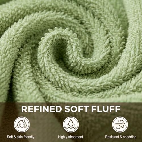Utopia Towels 12 Pack Cotton Washcloths Set, 100% Ring Spun Cotton, Premium Flannel Face Cloths, Highly Absorbent and Soft Feel Fingertip Towels, Sage Green - Image 3