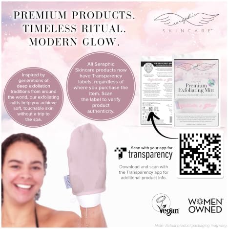 Pink Premium Exfoliating Mitt for Body 1pc, Exfoliating Glove & Scrubber - Image 6