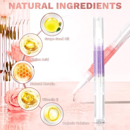Meschett 2PCS Cuticle Oil Pens for Nail Care, Moisturizing Nail Oil Pen with Soft Brush, Hydrating Cuticle Oil for Dry Nails & Cuticles (Cherry & Lavender Flavor) - Image 3