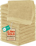 Utopia Towels 12 Pack Washcloths, 12x12 in, 100% Cotton, Beige by UTOPIATOWELS