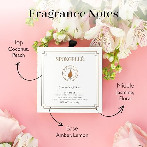 SPONGELLÉ Boxed Flower Body Wash Infused Buffer, Freesia Pear - Image 3