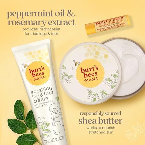 Burt's Bees Mama Gift Set, Includes Lip Balm, Leg and Foot Cream, and Belly Butter, Natural Origin Skin Care, 0.15 oz./3.38 oz./6.5 oz. - Image 3