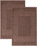 Superior Heavyweight Cotton Bath Mats, Bath Rugs For Bathroom Accessories, Washable Rug For Shower, Bath, Toilet, Modern Decor, No Backing, Luxury Hotel And Spa Quality, Set of 2, 22" x 35", Mocha by SUPERIOR