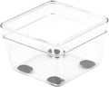 Glad Plastic Drawer Storage Tray – Heavy Duty Organizer Bin for Home, Kitchen, Bath, Bedroom, Office | Non-Slip Feet, Clear, 3" x 3"