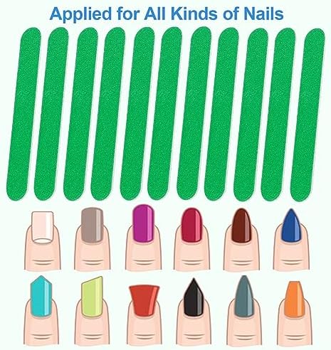 Mini Nail Files Bulk (100 Pcs), Double Sided Emery Board Nail File for Nature Nails, Manicure Tool Set Disposable Colorful Nail File for Home Salon Use Travel Size Men Women Kids Wood Board - Image 2