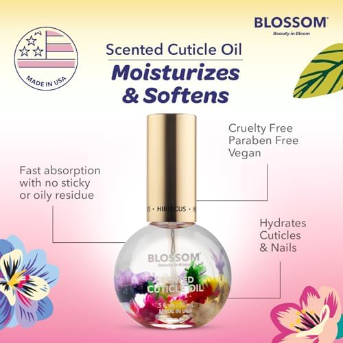 Blossom Cuticle Oil for Nails, Hydrating, Made in USA, Hibiscus, 0.5 fl. oz - Image 6