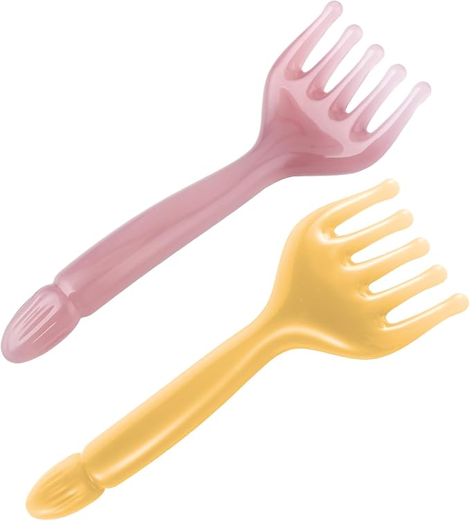 WY LIGHTING LEVEL 2Pcs Head Massager Manual Hair Scalp Massager Gua Sha Five Claw Massage Tool Comb Portable Handheld Resin Relax Tool for Father's Day Mother's Day Gifts (Amber; Cloud Brown)
