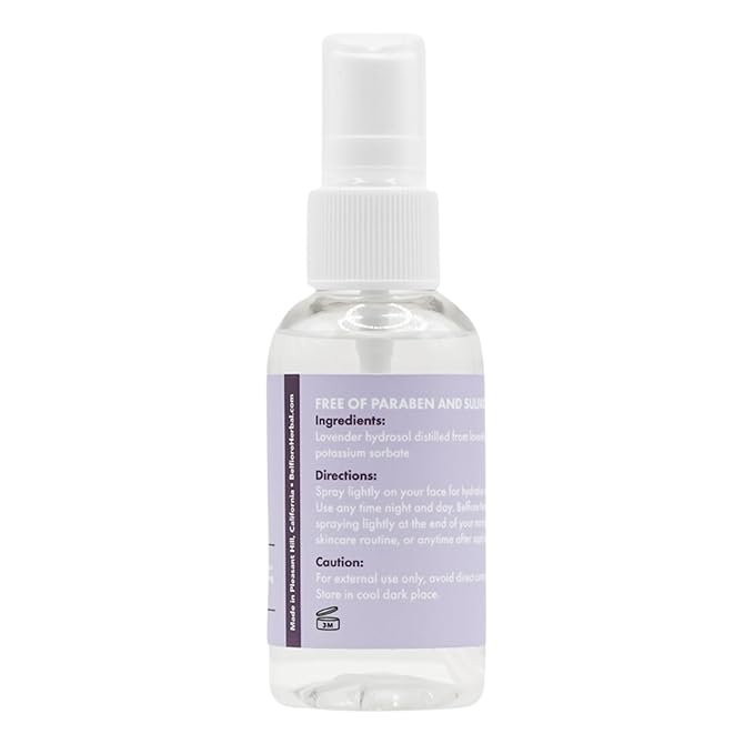100% Natural Lavender Mist Spray, Organic Face Body Hair Hydrating Mister, Calming for Better Sleep, Vegan non-GMO, 2 ounce (3 Pack)