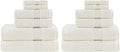 Madison Park Organic 100% Cotton Bathroom Towel Set, Hotel & Spa Quality Highly Absorbent, Quick Dry, Include for Shower, Handwash & Facial Washcloth, Multi-Sizes, Ivory (Pack of 2)