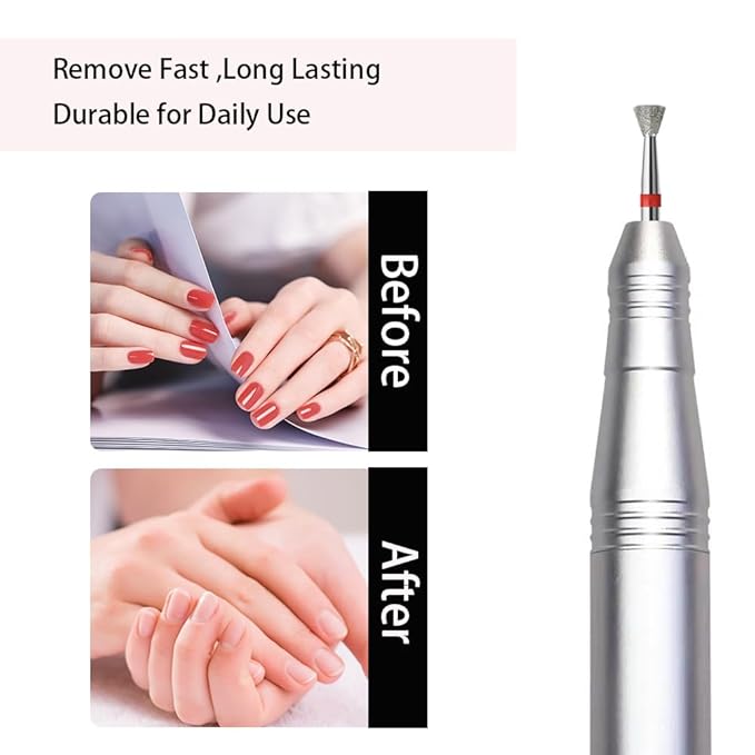 10pcs Inverted Cone Cuticle Drill Bits, Carbide Diamond Nail Bits for Dead Skin Removal & Nail Shaping, 3/32'' Two Way Rotate, Professional Manicure Pedicure Salon Tools(3mm Inverted Cone Bit, Fine-F)