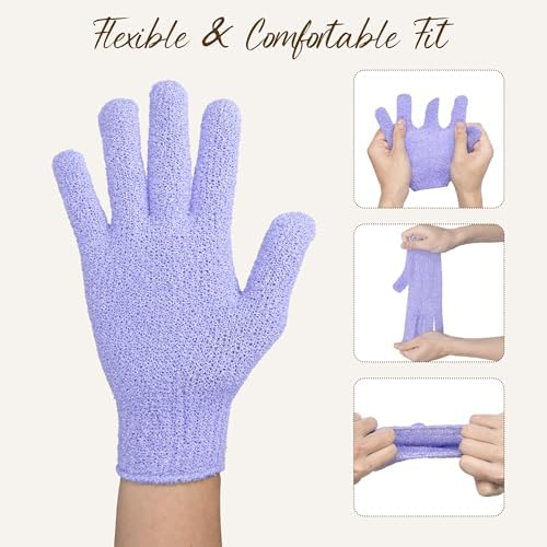 12 Pcs Exfoliating Gloves for Shower, Body Scrub Gloves, 6 Pairs, Nylon - Image 6