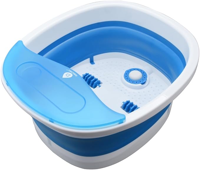 Pursonic Collapsible Wireless Footbath Spa Massager | Portable Acupressure Massage with Adjustable Heat Settings | Compact for Travel and Home Use