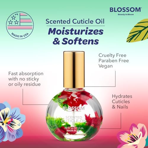 Blossom Cuticle Oil for Nails, Hydrating, Moisturizing, Scented Nail Oil Cuticle Care, Infused with Real Flowers, Made in USA, 0.92 fl. oz, Watermelon - Image 6