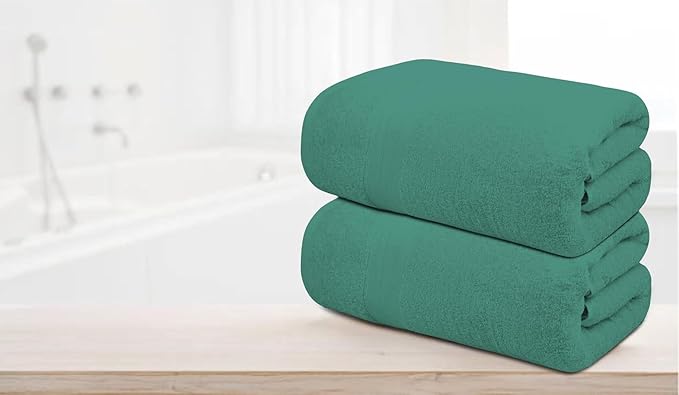 Softolle 100% Cotton Luxury Bath Sheets - Pack of 2 (35" x 70") | Super Soft, Quick-Dry & Highly Absorbent Towels for Bathroom, Home, Spa & Gym (Dusty Green)