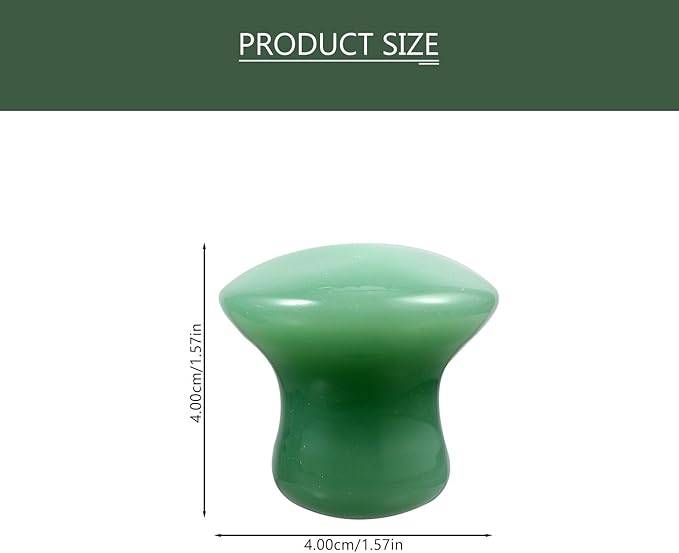 FOMIYES Jade Massager: Mushroom Gua Sha - 2Pcs Green Jade Quartz Mushroom Face Massage Rollers Stones Scraping Massage Tool for Men Women, Massager for Face, Eyes, Relieve Fine Lines and Wrinkles