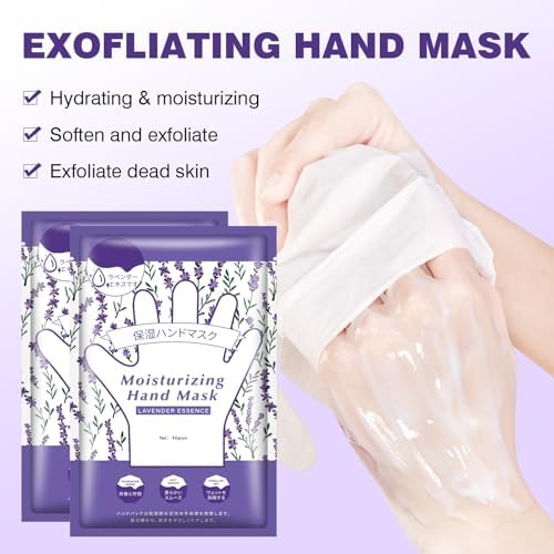 Mositurizing Hand Masks with Lavender, Hydrating Hand Glove for Dry Cracked Hands,Hand Mask Gloves for Soft and Smooth Touch Hands（3Pack） - Image 6