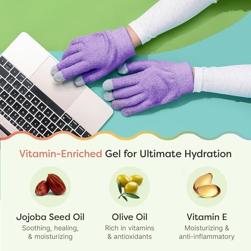 ZenToes Moisturizing Gloves for Dry Hands, Media Tips, Fuzzy, 1 Pair - Image 4