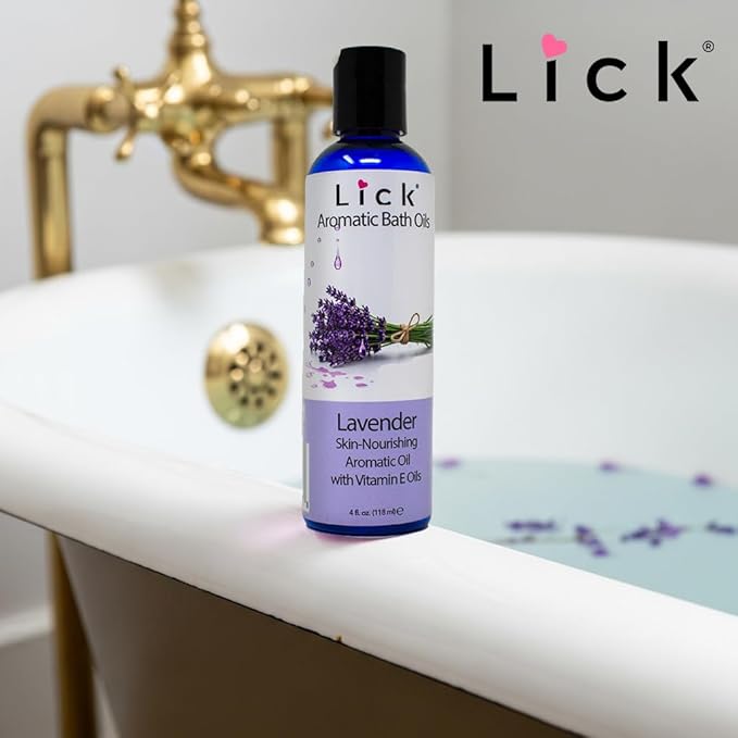 Lick Lavender Aromatic Bath Oil - Calming Floral Scents - Aromatherapy Oils for Bath Relaxation, 4 oz