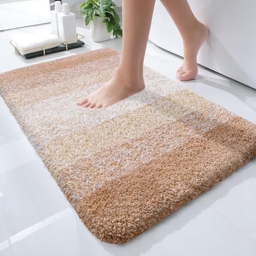 OLANLY Small Bathroom Rugs 24x16, Extra Soft Absorbent Microfiber Bath Rugs by OLANLY