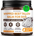 RICHGRAND Beef Tallow for Skin - Whipped Tallow and Honey Balm - Grass Fed Beef Tallow for Face, Daily Moisturizer & Body Butter - Natural Non Comedogenic Skincare by RICHGRAND