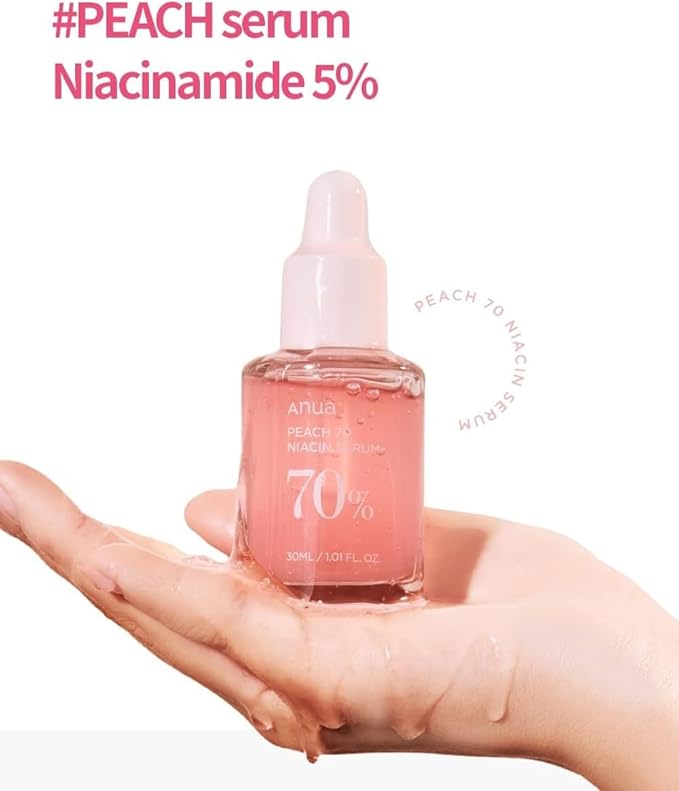 Anua Peach 70 Niacinamide Serum, Daily Glow Serum For Face, Skin Tone & Dullness Care with Vitamin B12, Lightweight, Hydrating For Glass Skin Effect, Korean Skin Care, 1.01 fl.oz