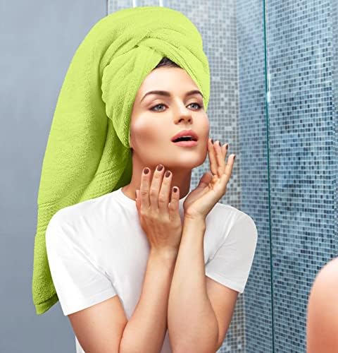 Utopia Towels 8 Piece Luxury Towel Set – Majestic Plush, Super Absorbent & Quicker-to-Dry, Thick 100% Ring Spun Cotton Towels for Bathroom, Spa & Hotel – 2 Bath, 2 Hand, 4 Washcloths, Neon Green - Image 4