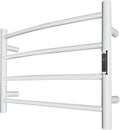 Towel Warmer with Built-in Timer Bathroom Wall Mounted Bath Towel Heater Plug-in Electric Heated Towel Rack Stainless Steel Curved Round Oil Rubbed Drying Rack 16.54x23.62x5.51 inches White