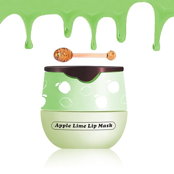 Lip Balm Honey Pot, Vitamin E Lip Masks & Moisturizing Propolis Sleeping Lip Mask (1 Pack Apple)