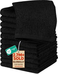 Utopia Towels 12 Pack Washcloths, 12x12 in, 100% Cotton, Black by UTOPIATOWELS