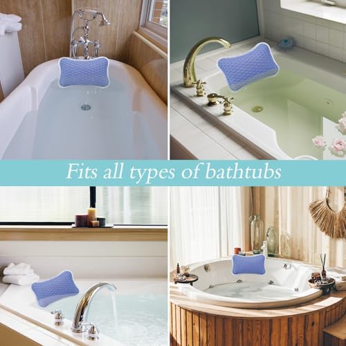 Bath Pillows for tub,Home Spa Pillows for Bathtub, Hot Tub,Head and Neck Support with 2 Strong Suction Cups,New Purple - Image 6