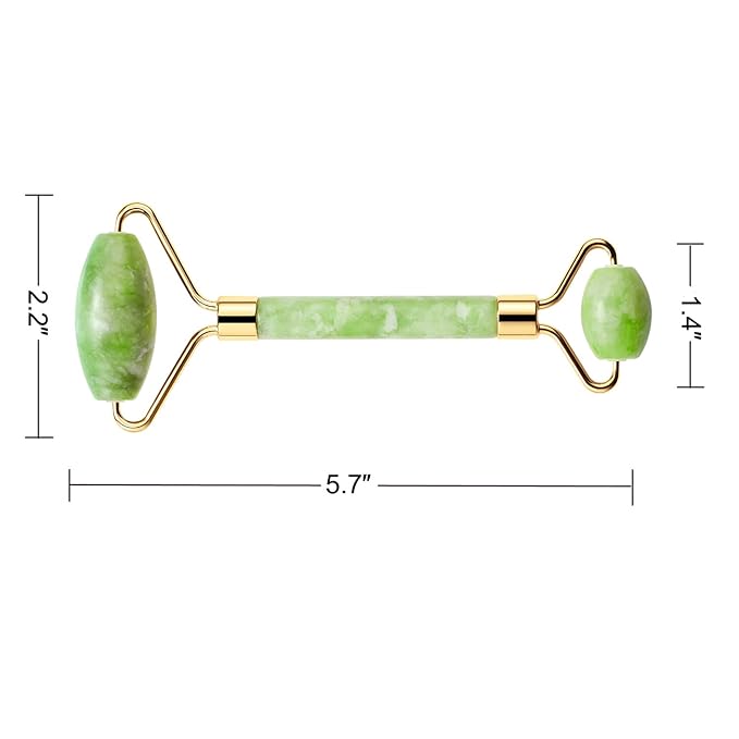 AECW Natural Jade Roller for Face Eyes Tool Jade Facial Roller Noiseless Facial Massage Roller