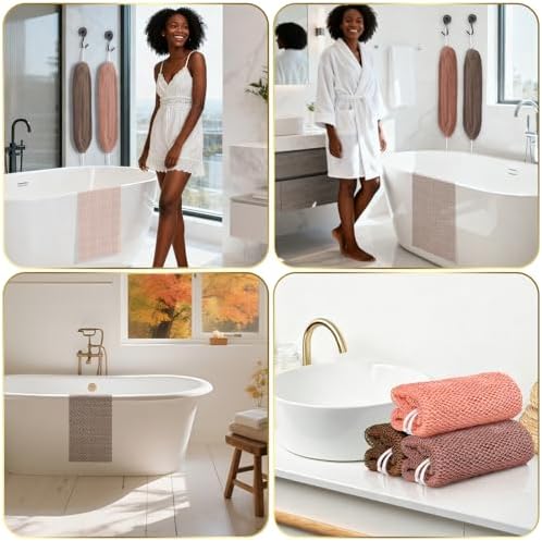 UJFQBH 3 Pack African Net Sponge Authentic Rosewood Exfoliating Washcloth - Image 6