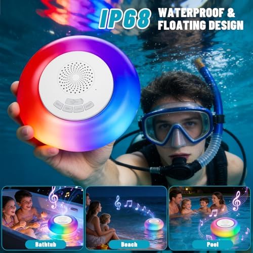 2 Pack Floating Pool Lights with Bluetooth Pool Speaker - Image 2