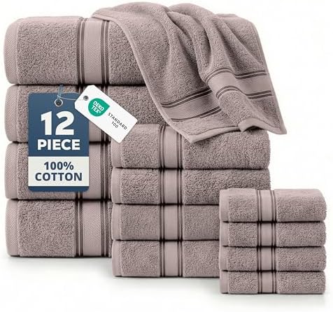 LANE LINEN Towel Set for Bathroom Soft Absorbent Quick Dry - Platinum by LaneLinen