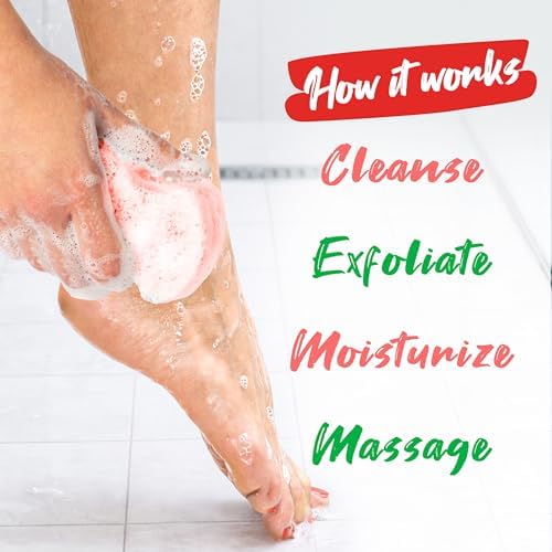Spongeables Pedi Scrub Foot Exfoliating 20+ Wash Sponge, Watermelon, 3 Count - Image 4