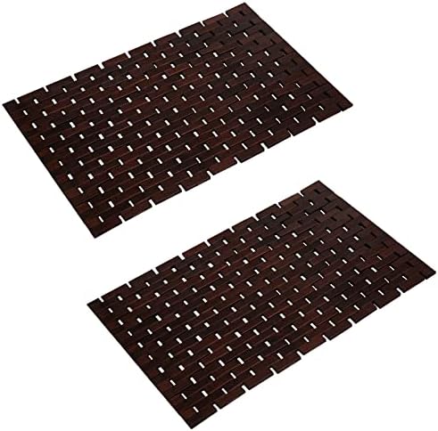 Bath Mat Bathroom Runner Long Large Rugs Floor Wood Shower Bathtub Waterproof Non Slip Accessories 16x34 Inch Easy to Clean, Natural, 1 pc by Fovlaurs