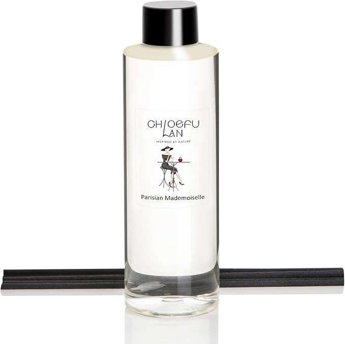 Chloefu LAN Parisian Mademoisellt Scented Oil Diffuser Refill 6.76 fl oz, Natural Essential Oil, Elegant Floral for Bedroom & Vanity, Best for SPA and Home, 0% Alcohol, Promote Sleep & Relieve Stress