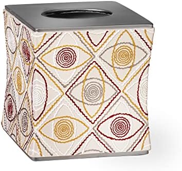 Zahari Home 2pc Sedona Modern Bath Accessories Set Waste Basket & Tissue Box Modern Classic Contemporary Decorative Beautiful Designs Bathroom Decor Set for Home Luxury Bath Set - Image 3