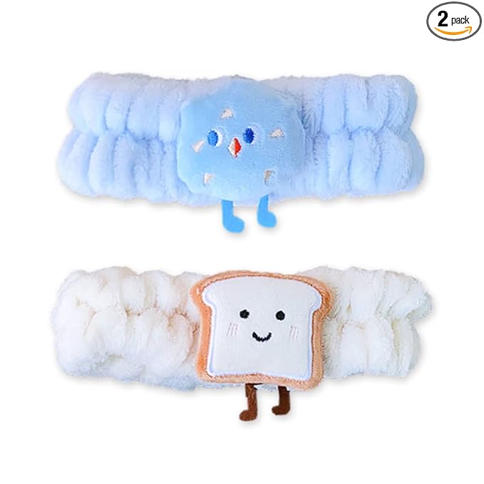 PERFECTSIGHT Spa Headband for Washing Face, Cute Hair Band for Washing Face Shower Yoga Sports Beauty Skincar Party, Soft Fluffy Makeup Headband, Kawaii Facial Headbands for Woman Girls