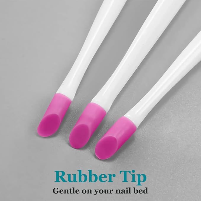 IVON 3 Pack Nail Cuticle Trimmer Pusher Remover, Double End & White Handle