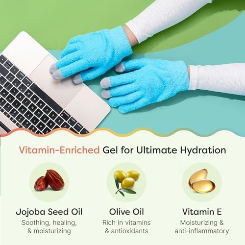 ZenToes Moisturizing Gloves for Dry Hands, Media Tips, Fuzzy, 1 Pair - Image 4