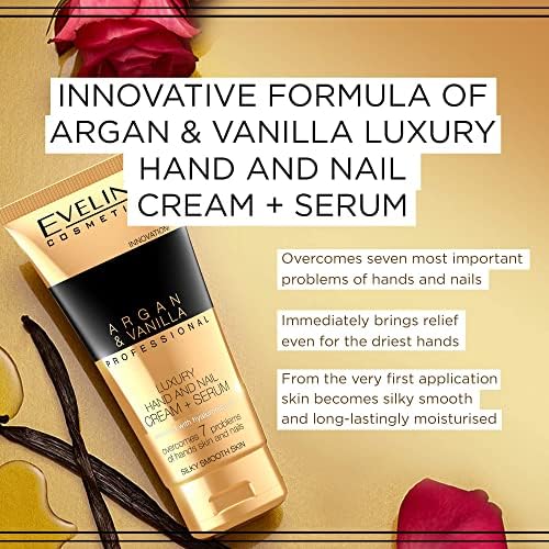 Eveline Professional Luxury Hands & Nails Cream-Serum Argan & Vanilla, 3.38 Fluid Ounce - Image 3