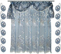 Zahari Home 13pc Capri Bathroom Sheer Shower Curtain Sets & 12 Hooks - Modern Classic Luxury Contemporary Decor Blue Shower Curtain Stylish Bath Sets by ZahariHome